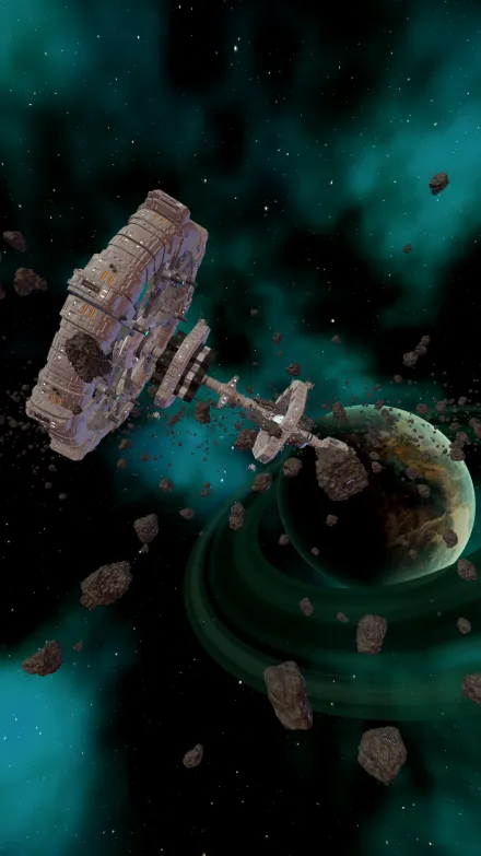 Aurora bog planet view